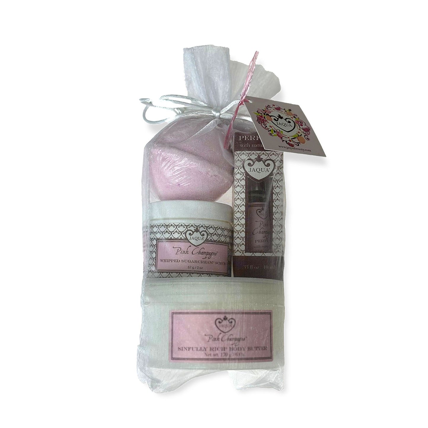 Pink Champagne Sweet Escape Gift Set - Body Butter, Perfume Oil, Sugar Scrub & Bath Bomb