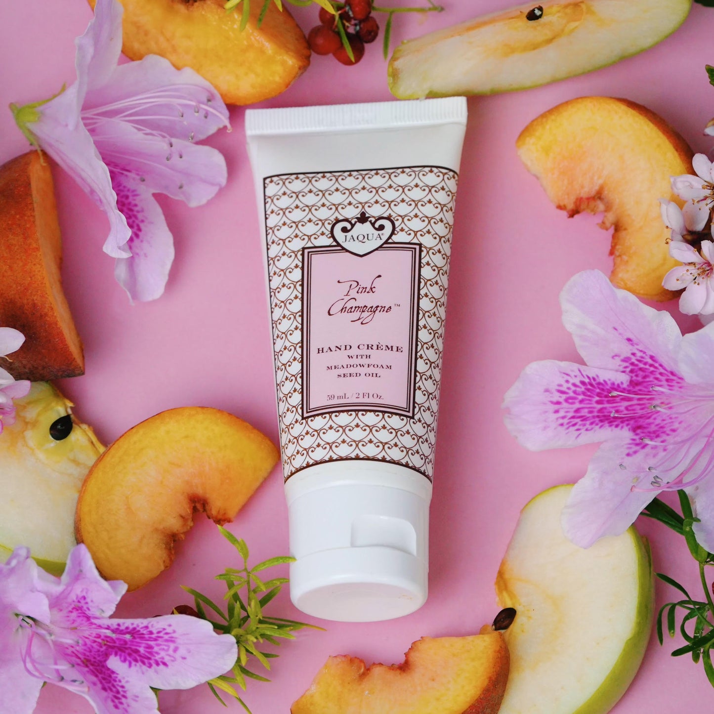 Crema para manos con color champán rosado