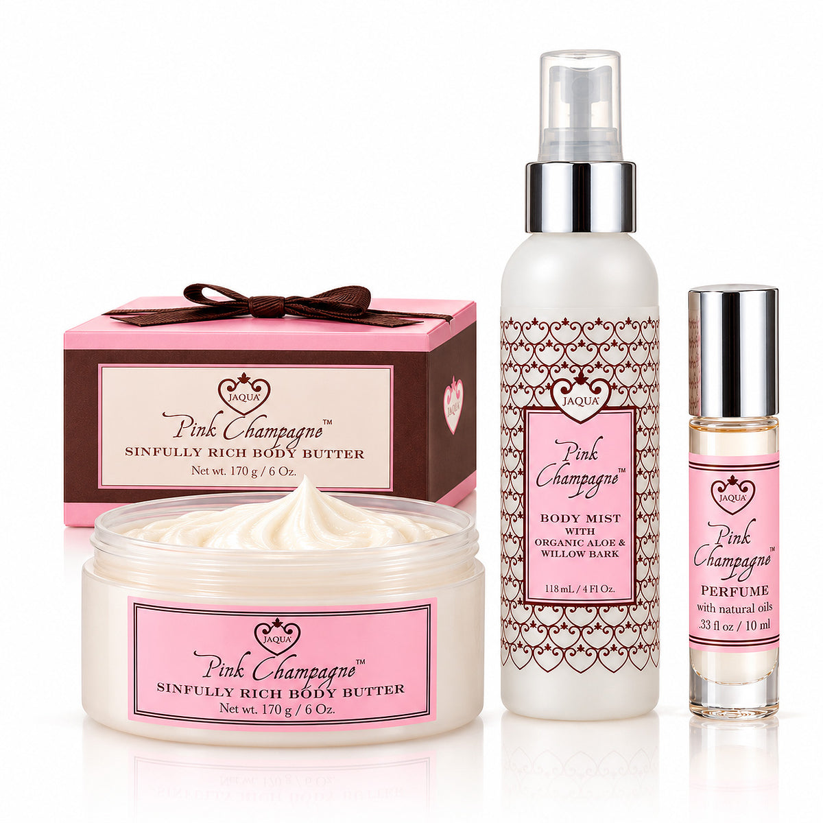 Pink Champagne Triple Layer Set - Body Butter, Body Mist & Perfume Oil