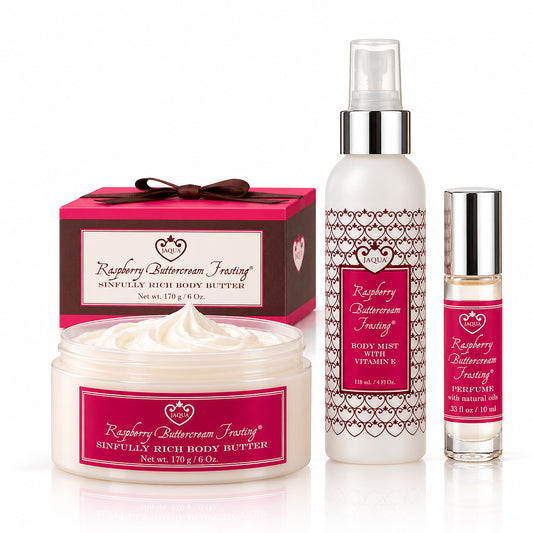 Raspberry Buttercream Frosting Triple Layer Set - Body Butter, Body Mist & Perfume Oil